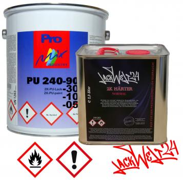 MIPA 2K-RAL-Lack, Baumaschinen Wunschfarbton, 1kg + 0,5 L Härter + 1L Verdünnung, STUMPFMATT